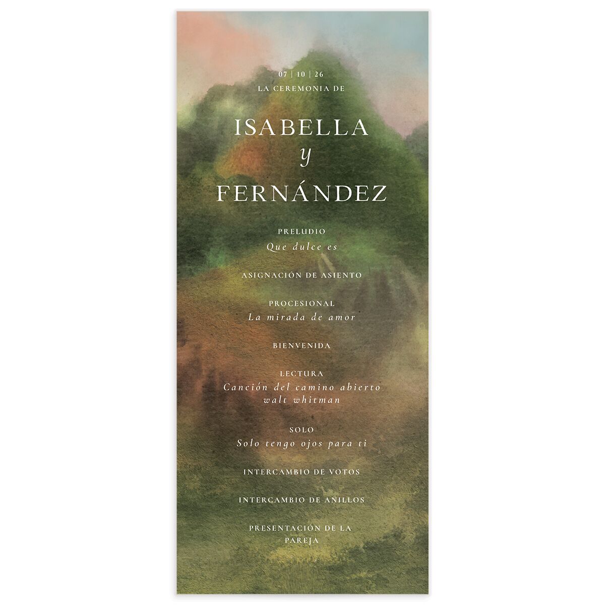 Cordillera Wedding Programs