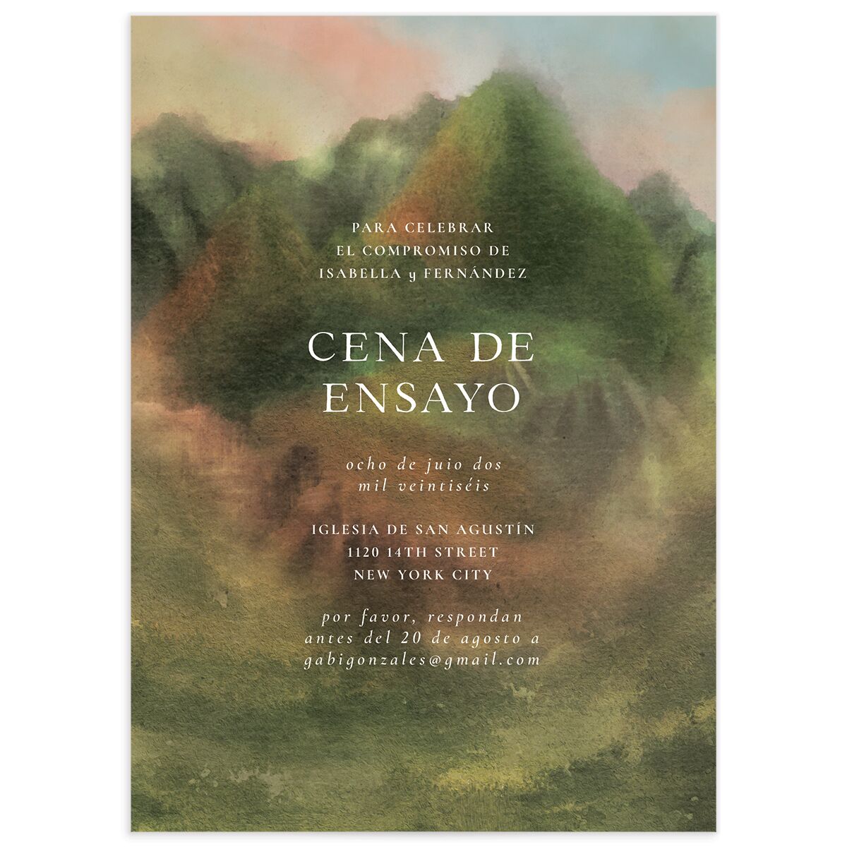 Cordillera Rehearsal Dinner Invitations