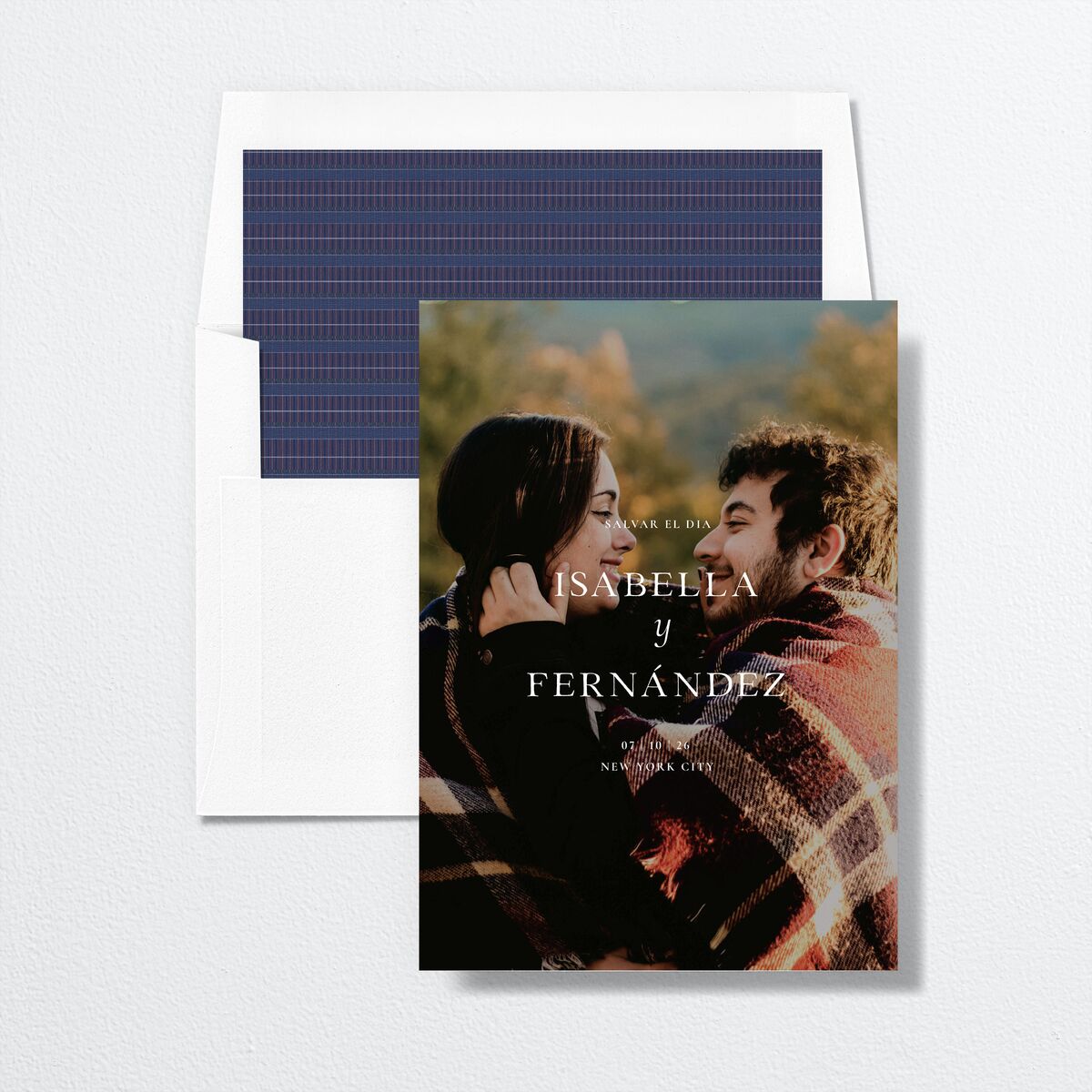 Cordillera Save the Date Cards envelope-and-liner