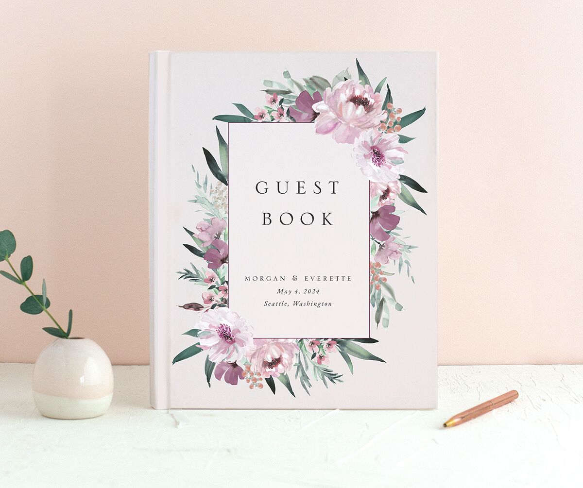 Decadent Blossom Wedding Guest Book front