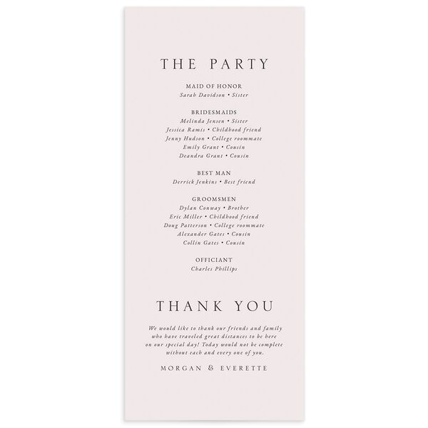 Decadent Blossom Wedding Programs back