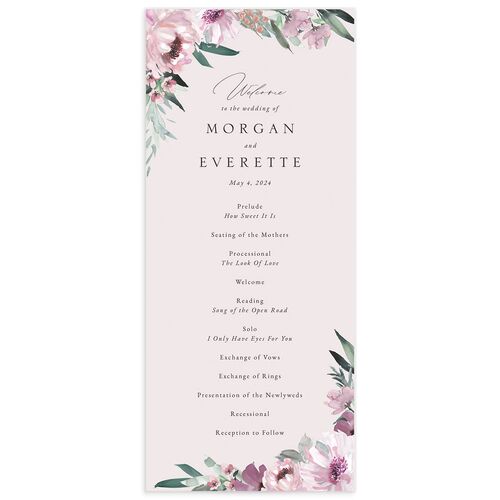 Decadent Blossom Wedding Programs - Lavender