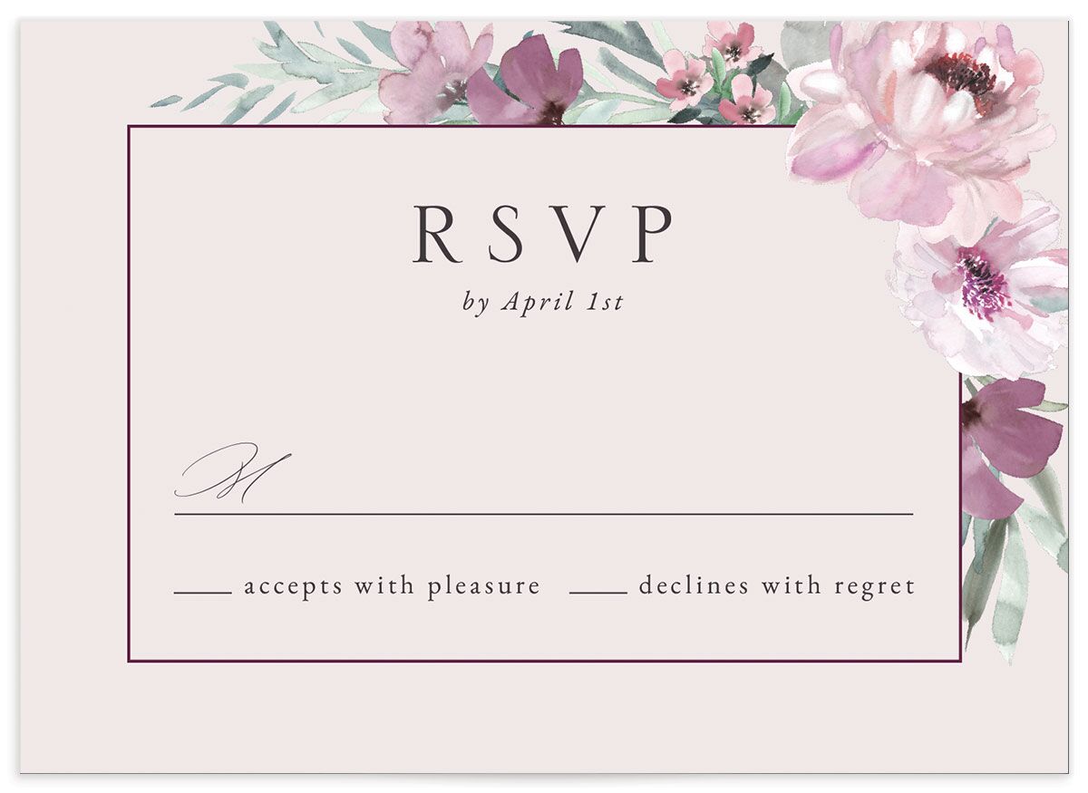 Decadent Blossom Wedding Response Cards front