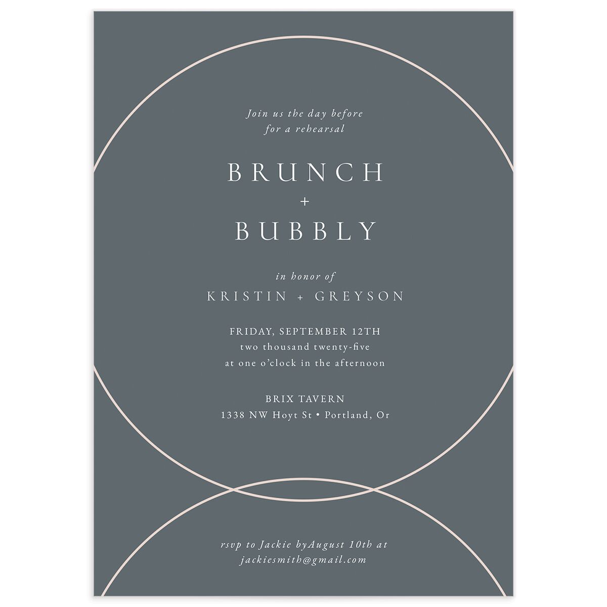 Minimal Rings Rehearsal Dinner Invitations