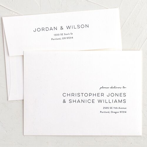 Timeless Garden Thank You Card Envelopes White Standard Dusty Blue Both Recipient and Return Addresses Signature