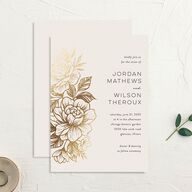 Timeless Garden Wedding Invitations Gold Champagne Signature No