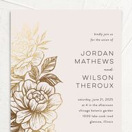 Timeless Garden Wedding Invitations Gold Champagne Signature No