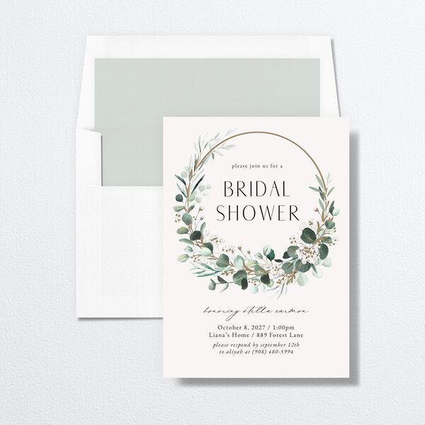 Timeless Hoop Bridal Shower Invitations Pure White Signature Standard