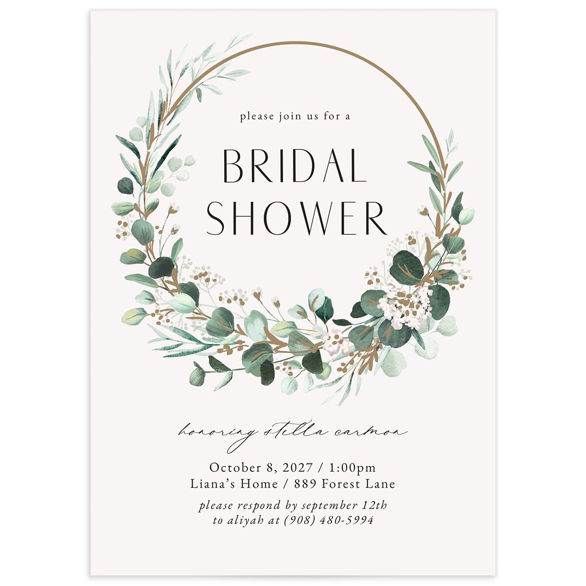Timeless Hoop Bridal Shower Invitations