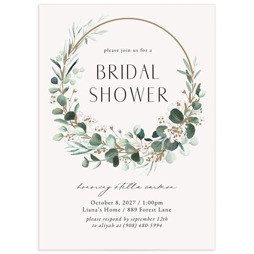 Timeless Hoop Bridal Shower Invitations - White