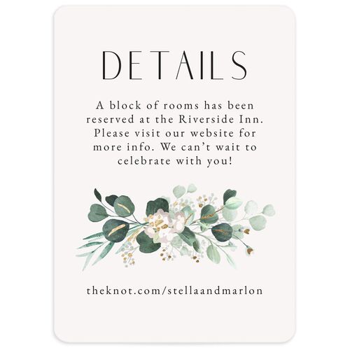 Timeless Hoop Wedding Enclosure Cards Gold Pure White Signature smooth Rounded