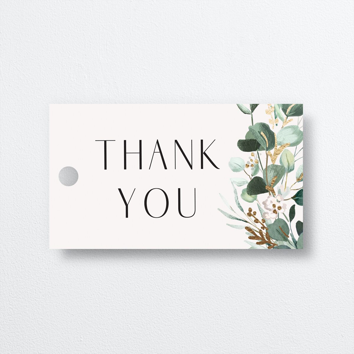 Timeless Hoop Favor Gift Tags front in white