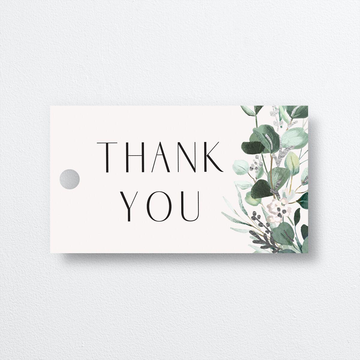 Timeless Hoop Favor Gift Tags front in white