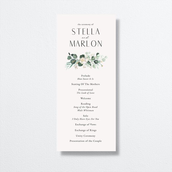 Timeless Hoop Wedding Programs front