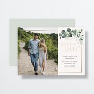 Timeless Hoop Save The Date Cards Gold Pure White Signature smooth No Standard