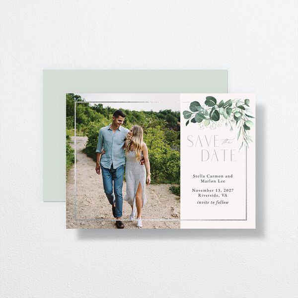 Timeless Hoop Save The Date Cards front-and-back
