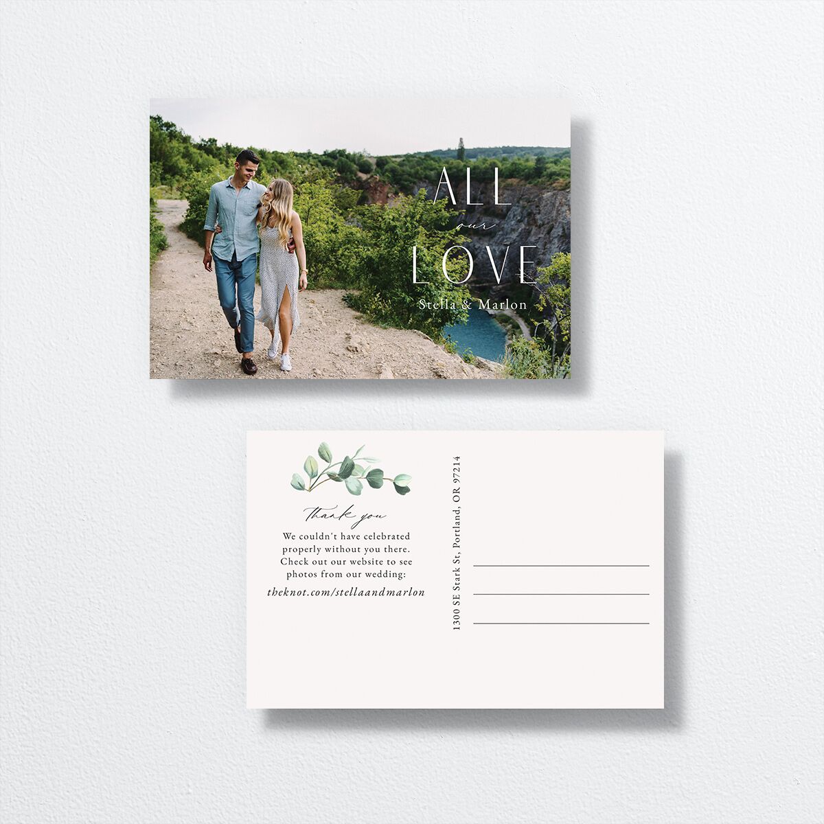 Timeless Hoop Thank You Postcards front-and-back