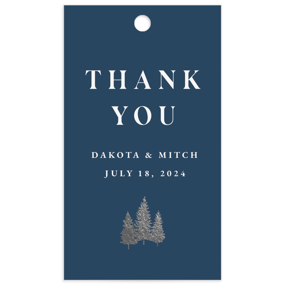 Mountain Escape Favor Gift Tags Silver Moody Blue Signature