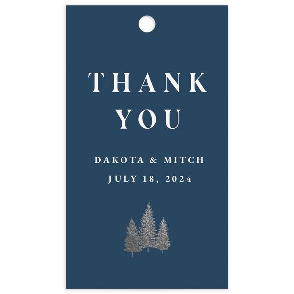 Mountain Escape Favor Gift Tags Silver Moody Blue Signature