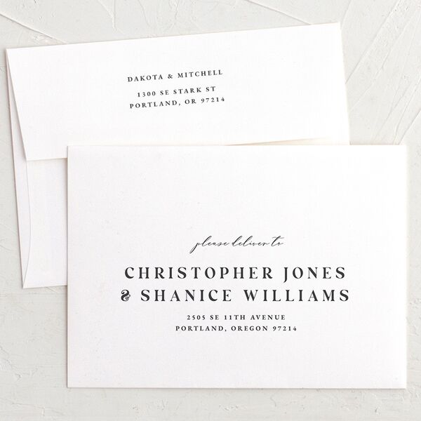 Mountain Escape Save The Date Card Envelopes White Standard Moody Blue Both Recipient and Return Addresses Signature