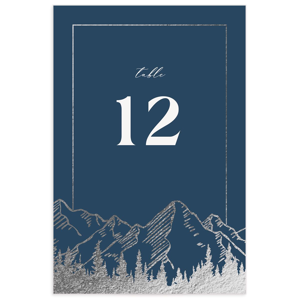 Mountain Escape Table Numbers Silver Moody Blue Signature