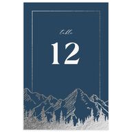 Mountain Escape Table Numbers Silver Moody Blue Signature