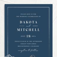 Mountain Escape Wedding Invitations Silver Moody Blue Signature No