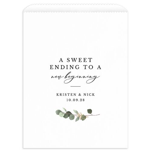 Eucalyptus Frame Favor Bags White Pure White Wax-Lined Food Safe Paper