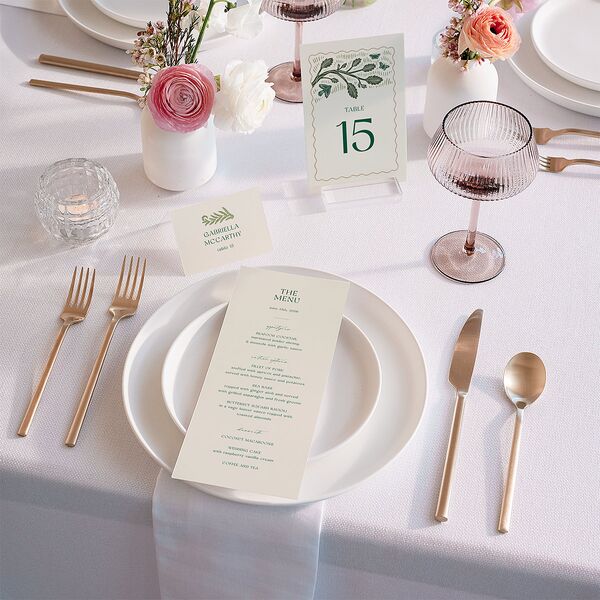 Woodland Whimsy Place Cards Hunter Green Signature