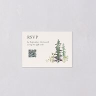 Elegant Mountain Border QR Code RSVP Cards Meadow Signature Standard