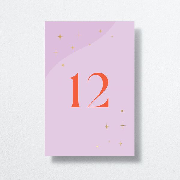 Modern Magic Table Numbers Gold Amethyst Signature