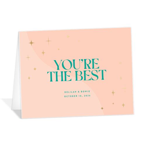 Modern Magic Thank You Cards Gold Shell Pink