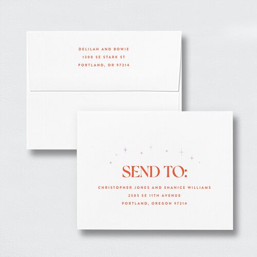 Modern Magic Thank You Card Envelopes White Standard Amethyst Both Recipient and Return Addresses