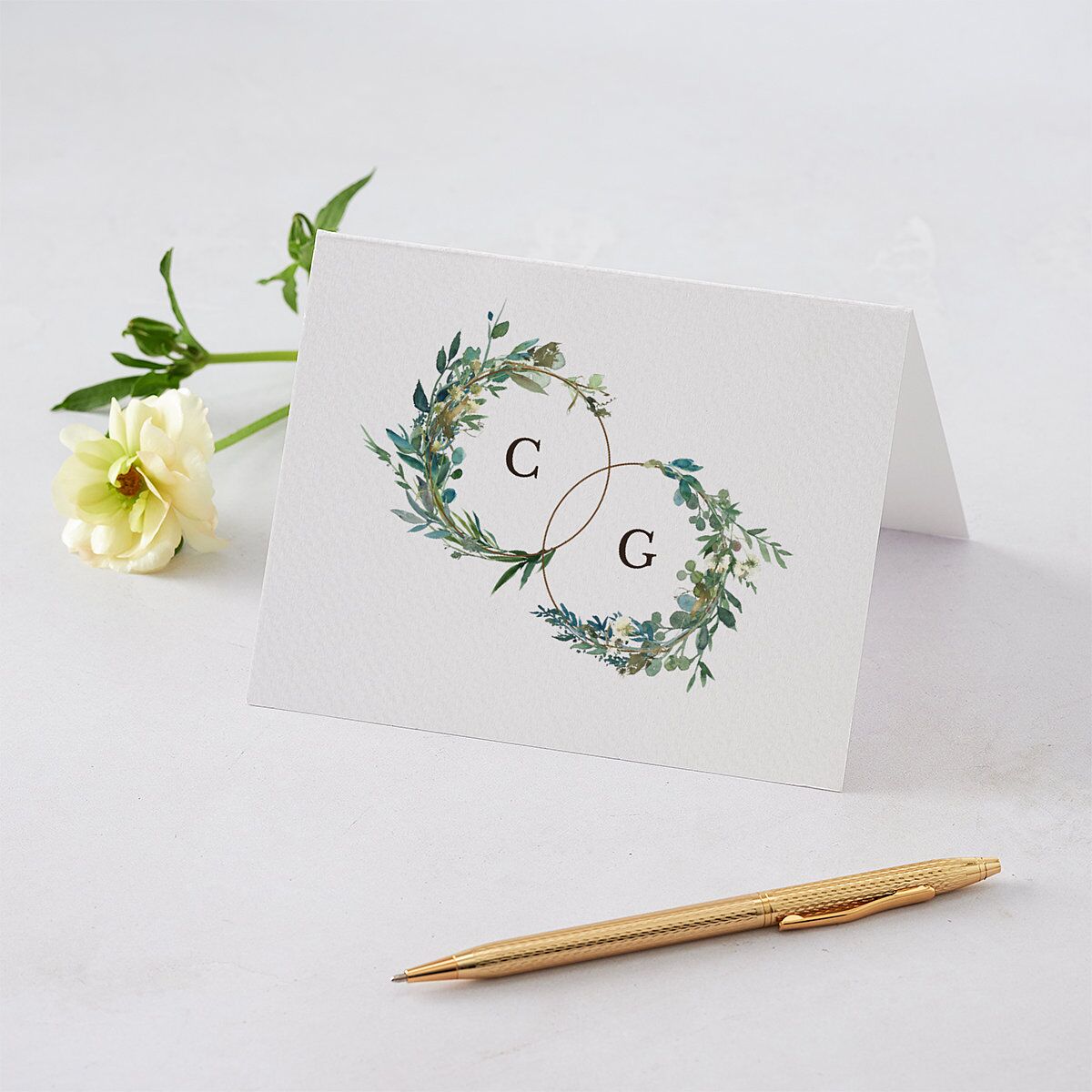 Leafy Hoops Thank You Cards — view 1