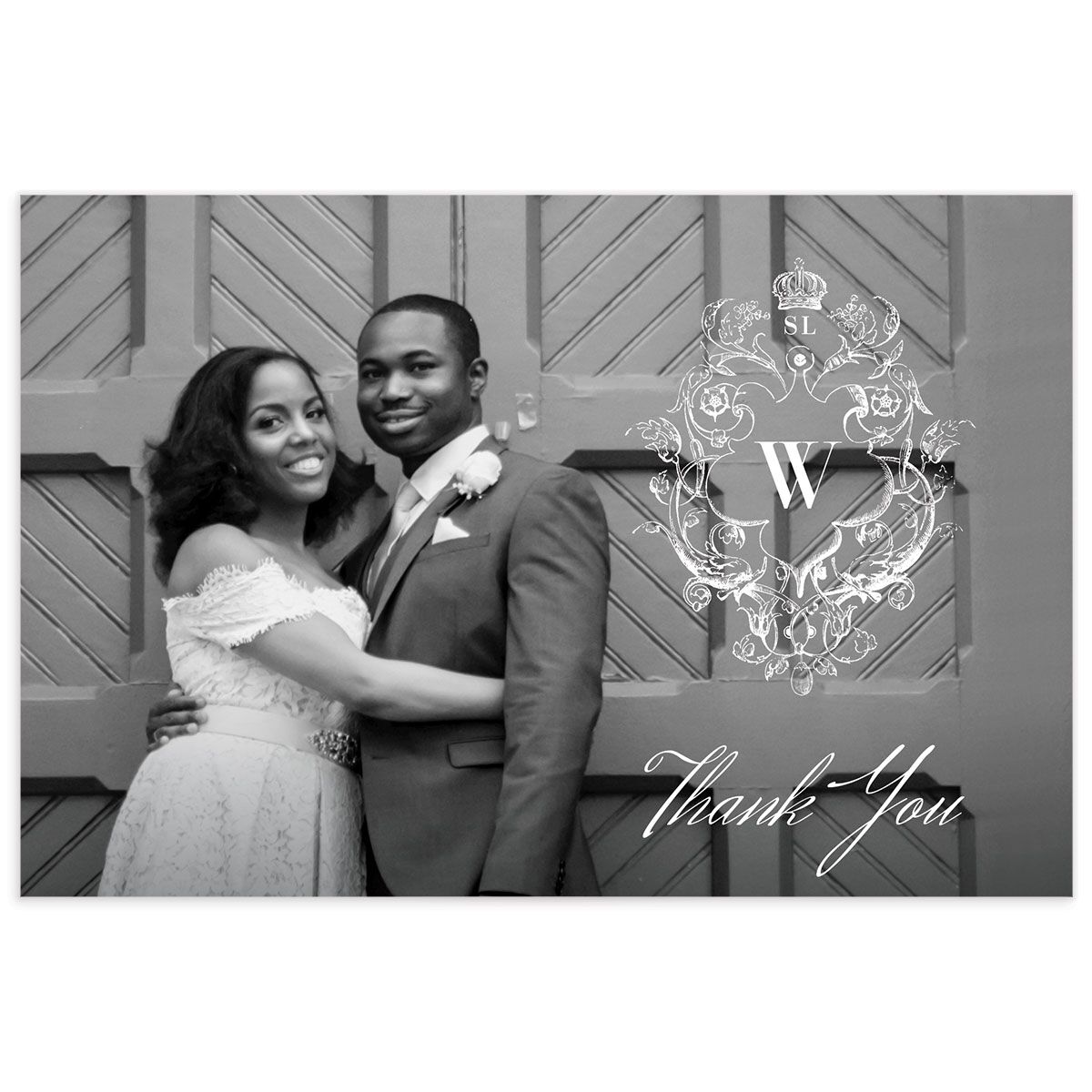 Ornate Vintage Crest Thank You Postcards