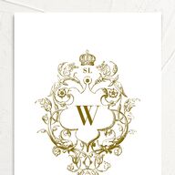 Ornate Vintage Crest Wedding Invitations Umber Signature No