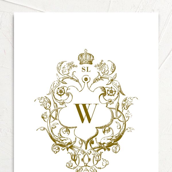 Ornate Vintage Crest Wedding Invitations Umber Signature No