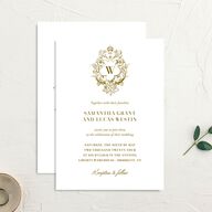 Ornate Vintage Crest Wedding Invitations Umber Signature No