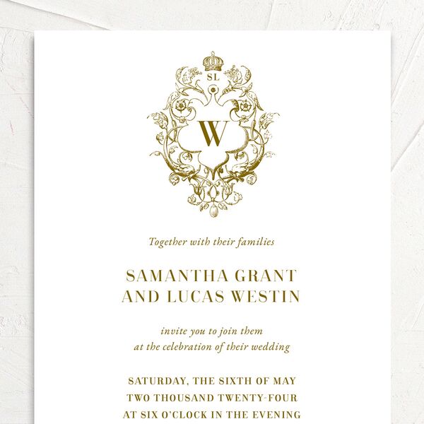Ornate Vintage Crest Wedding Invitations Umber Signature No