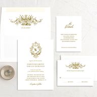 Ornate Vintage Crest Wedding Invitations Umber Signature No