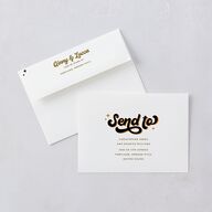Disco Love Save the Date Cards Umber Signature smooth Blank No Standard