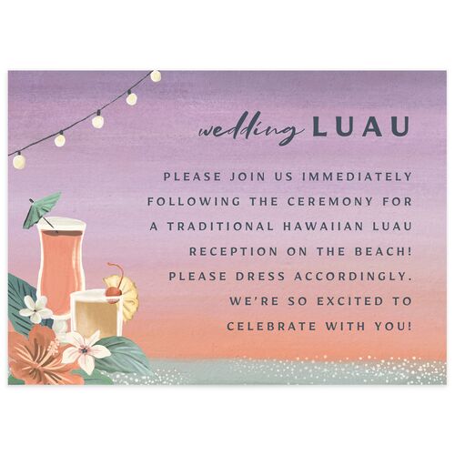 Vintage Island Wedding Enclosure Cards Rose Gold Signature Standard