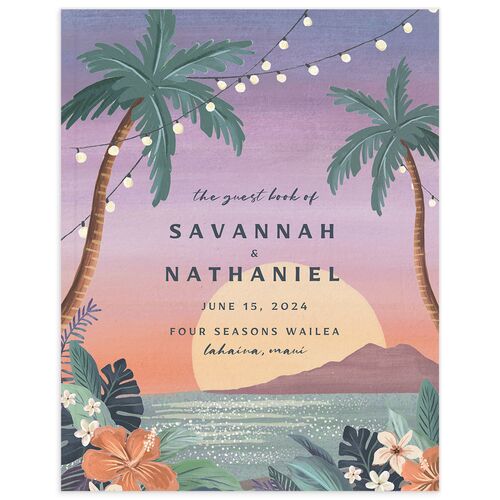 Vintage Island Wedding Guest Book - 
