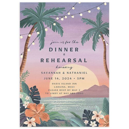 Vintage Island Rehearsal Dinner Invitations
