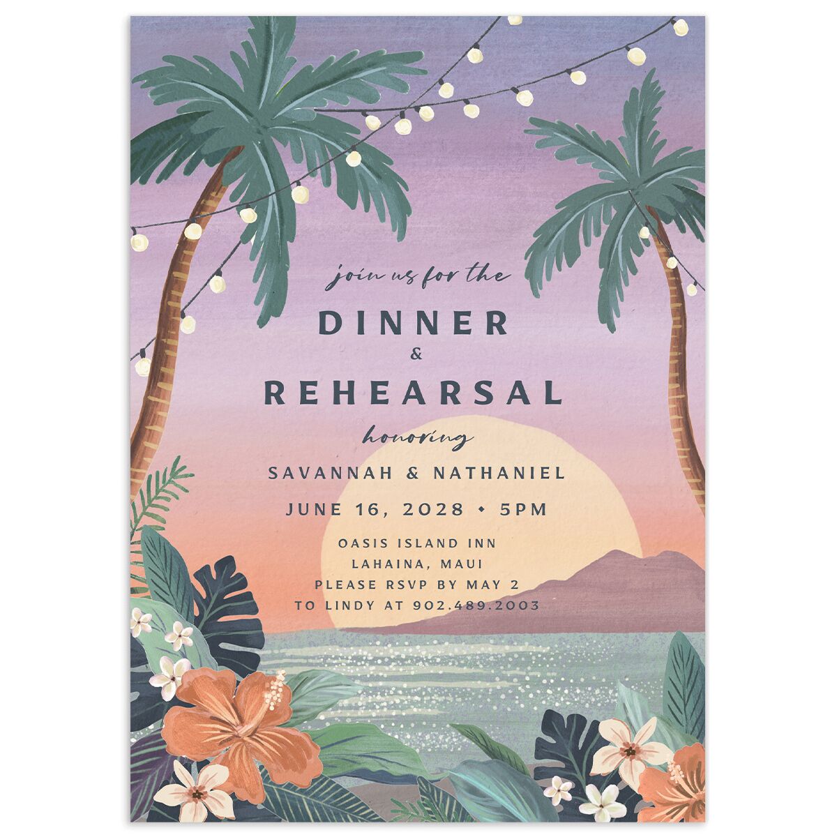 Vintage Island Rehearsal Dinner Invitations