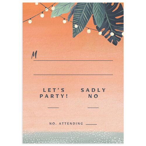 Vintage Island Wedding Response Cards Rose Gold Signature Standard
