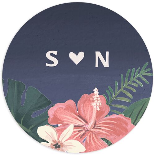 Vintage Island Wedding Stickers Midnight Navy