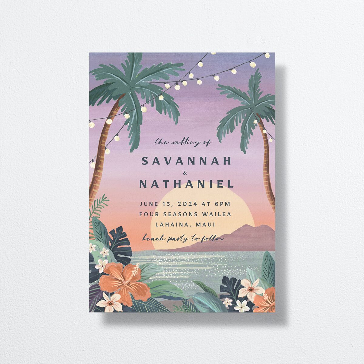 Vintage Island Wedding Invitations front