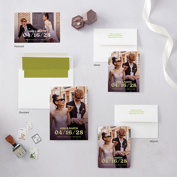 Wedstock Save The Date Magnets Scottish Green Magnet Paper