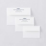 Papel Picado De Mexico Save The Date Card Envelopes White Navy Both Recipient and Return Addresses Signature Standard